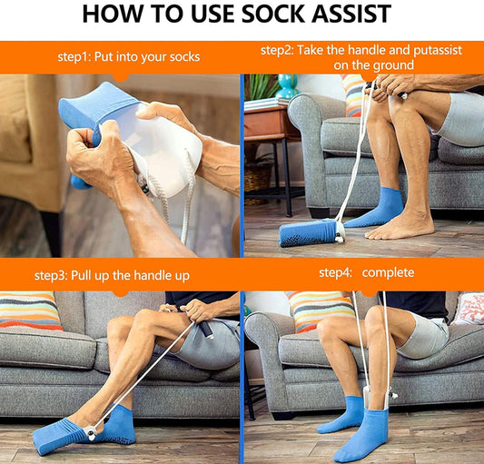 Sock aid, assists you when putting on your socks.