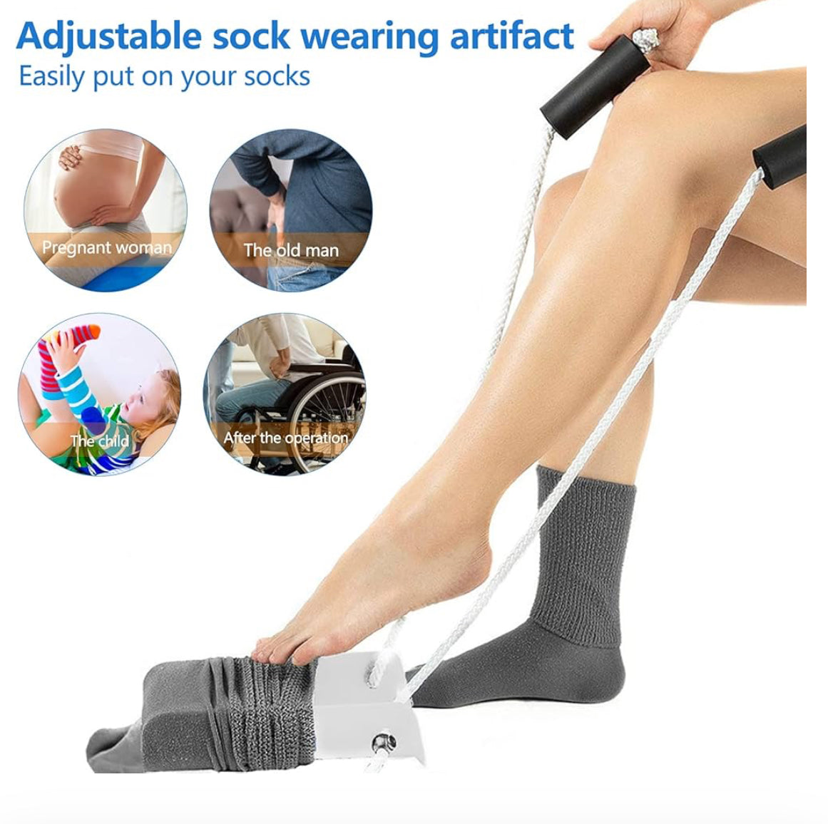 Sock aid, assists you when putting on your socks.