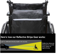 Large capacity wheelchair bag  with Velcro closure